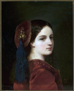 カタルジナ ポトッカ伯爵夫人 (1825-1907)、ニー ブラニカ - エルズビエタ クラシンスカ (1820-1876) の肖像。 キャンバスに油彩 作： Elzbieta Krasinska