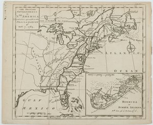 J.ギブソンによって刻まれた北アメリカの英国政府の地図