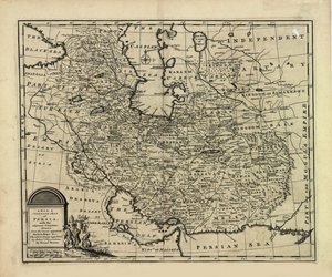 サファヴィッド帝国とムガル帝国を含む、ペルシャの新しい正確な地図