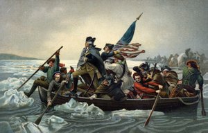 アメリカ独立戦争でデラウェア川を渡るジョージ・ワシントン（1776年12月25日）（クロモリト