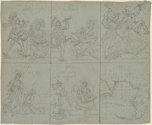 アメリカ南北戦争の政治漫画 作： Emanuel Gottlieb Leutze