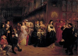アン・ブーリンの求愛、1846年。 作： Emanuel Gottlieb Leutze