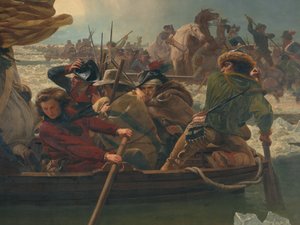 1776年12月25日、デラウェア川を渡るワシントン 作： Emanuel Gottlieb Leutze