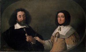 ジョン・トラデスカント・ザ・ヤンガーとヘスター、彼の2番目の妻、17世紀 作： Emanuel de Critz