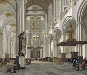 1657年、アムステルダムの新教会の内部 作： Emanuel de Witte