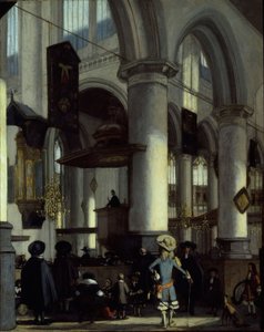 デルフト、アウデ・ケルクの内部、1680年頃（油彩・パネル） 作： Emanuel de Witte