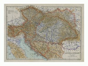 オーストリア-ハンガリーの地図、c1910s。
