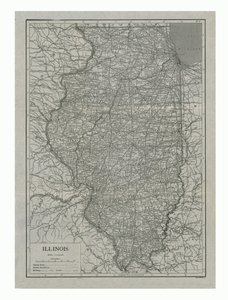 米国イリノイ州の地図、c1910s。