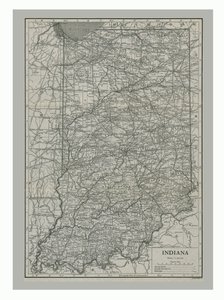 アメリカ、インディアナ州の地図、c1900s