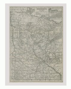 米国ミネソタ州の地図、c1900年代。