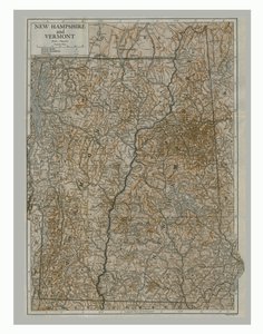 ニューハンプシャー州とバーモント州、アメリカ合衆国、c1900年代の地図。