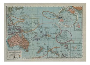 太平洋の地図、c1910s。 作： Emery Walker