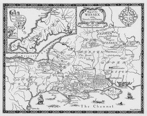 トーマス・ハーディの小説と詩のウェセックスの地図（彫刻