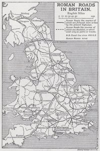 イギリスのローマ時代の道路（リトグラフ