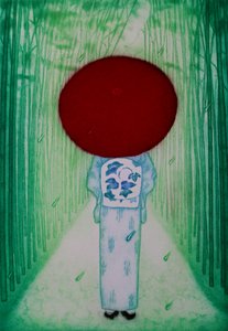 赤い傘, 2007（エッチング）