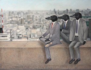 三羽のカラス、2010年（キャンバスに油彩）
