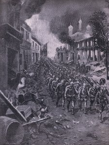 ドイツ軍によるブレスト・リトウスキー侵攻（『イラストレイテッド・ヒストリー・オブ・ワールド・ウォー 1914-1915』（ユニオン・ベルラグゼフェルフシャフト刊）より 作： Emil (after) Limmer