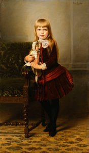 人形を持つ少女の肖像、1887 作： Emil Brack