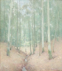 ウッドインテリア、1910年頃 作： Emil Carlsen