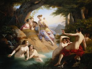ダイアナとニンフの水浴び、1846年 作： Emil Jacobs