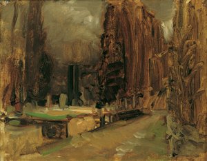 ラグーザ近くのグラヴォサの墓地 (パックスの書斎) 作： Emil Jakob Schindler
