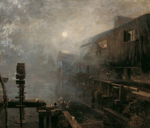 朝靄の製材所 作： Emil Jakob Schindler