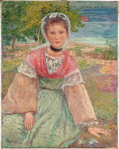 若いブレトン、1895年頃（キャンバスに油彩） 作： Emile Alfred Dezaunay