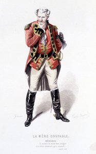 エドゥアール・フルニエによるボーマルシェ（1732-1799）の全作品。エミール・バヤールによるドローイング。エド。Laplace, Sanchez et Cie, Paris 1876年。これは "The guilty mother "のベギャースです。 作： Emile Antoine Bayard
