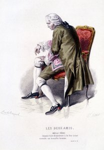 エドゥアール・フルニエによるボーマルシェ（1732-1799）の全作品。エミール・バヤールによるドローイング。エド。Laplace, Sanchez et Cie, Paris 1876年。これは "二人の友人 "のメラク父です。 作： Emile Antoine Bayard