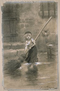 コセット。ビクターユーゴー作のレミゼラブルのイラスト、1862年
