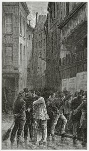 ポスター-19世紀の犯罪史からのイラスト（bw彫刻） 作： Emile Antoine Bayard