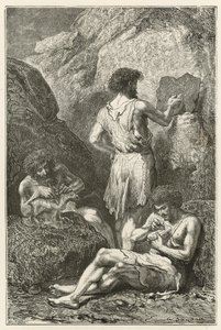 ラファエルとミケランジェロの先駆者、またはトナカイの時代の絵画と彫刻の芸術の誕生 作： Emile Antoine Bayard