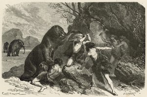 ビッグベアーとマンモスの時代の男 作： Emile Antoine Bayard