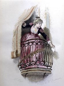 ボーマルシェ（1732-1799）の『セビリアの理髪師』の登場人物であるロジーヌは、1773年に制作された。エミール・バヤールによるイラスト。 作： Emile Antoine Bayard