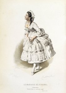 フィガロの結婚」のシュザンヌ - エミール・バヤール作画の「Oeuvres complètes de Beaumarchais」（Laplace Sanchez & cie, Paris）に収録。 作： Emile Antoine Bayard