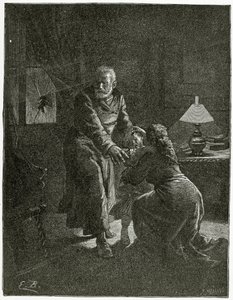 夜の攻撃Place des Barricades-19世紀のDepuis l&39;exilからのイラスト（bw彫刻） 作： Emile Antoine Bayard