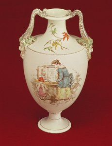 ウェッジウッド花瓶 19世紀後半 作： Emile Aubert Lessore