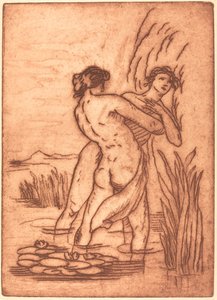 水の中に立っているカップル 作： Emile Bernard