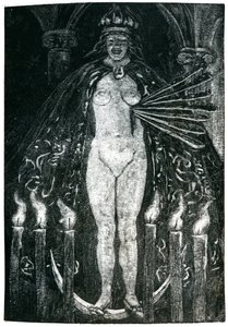 シャルル・ボードレール(1821-67)の詩の挿絵(彫刻)(白黒写真)