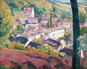 愛の森から見たポン・タヴァン（キャンバスに油彩） 作： Emile Bernard