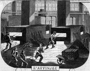 Forges de la Franche Comte：パドラーオーブンによる精製。ジュラ地方、フレイザンの工場(39)