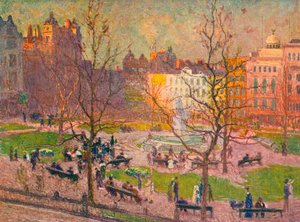 マーチサンシャイン、レスタースクエア、c1914 作： Emile Claus
