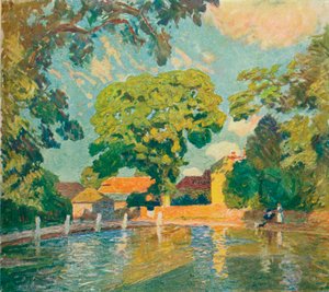 The Village Pond、Upton Grey、c1914 作： Emile Claus