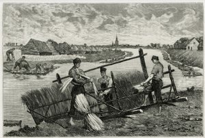 作家で美術評論家のカミーユ・ルモニエ（1844-1913）が書いた物語「La Belgique」の挿絵として、エミール・クラウスが描いたもの。 作： Emile Claus