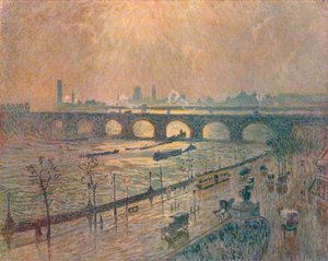 ウォータールーブリッジ-雨の日、c1917 作： Emile Claus