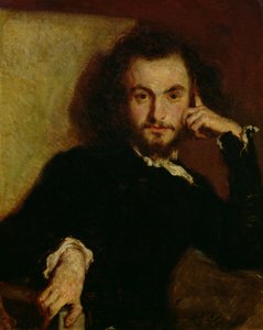 シャルル・ボードレールの肖像（1821-67）1844（キャンバスに油彩） 作： Emile Deroy
