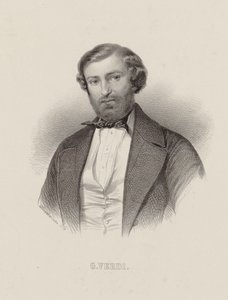 作曲家ジュゼッペ・ヴェルディの肖像 1813-1901 年、1860 年頃。