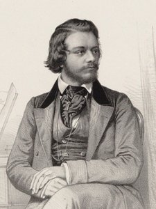 ピアニストで作曲家のテオドール・レシェティツキーの肖像、1830～1915年、1860年頃。
