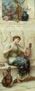 The Finishing Touch (パネルに油彩) 作： Emile Eismann Semenowski