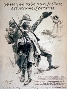1916年、アルザスとロレーヌの兵士の助けを借りて 作： Emile Friant